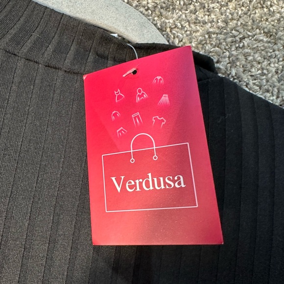 NWT Verdusa Women's Elegant Ribbed Knit Fit and Flare Midi Dress SZ XL - Picture 7 of 9